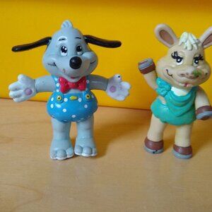 Shari Lewis Lamb chop & Friends PVC  figurines x 2 Vintage